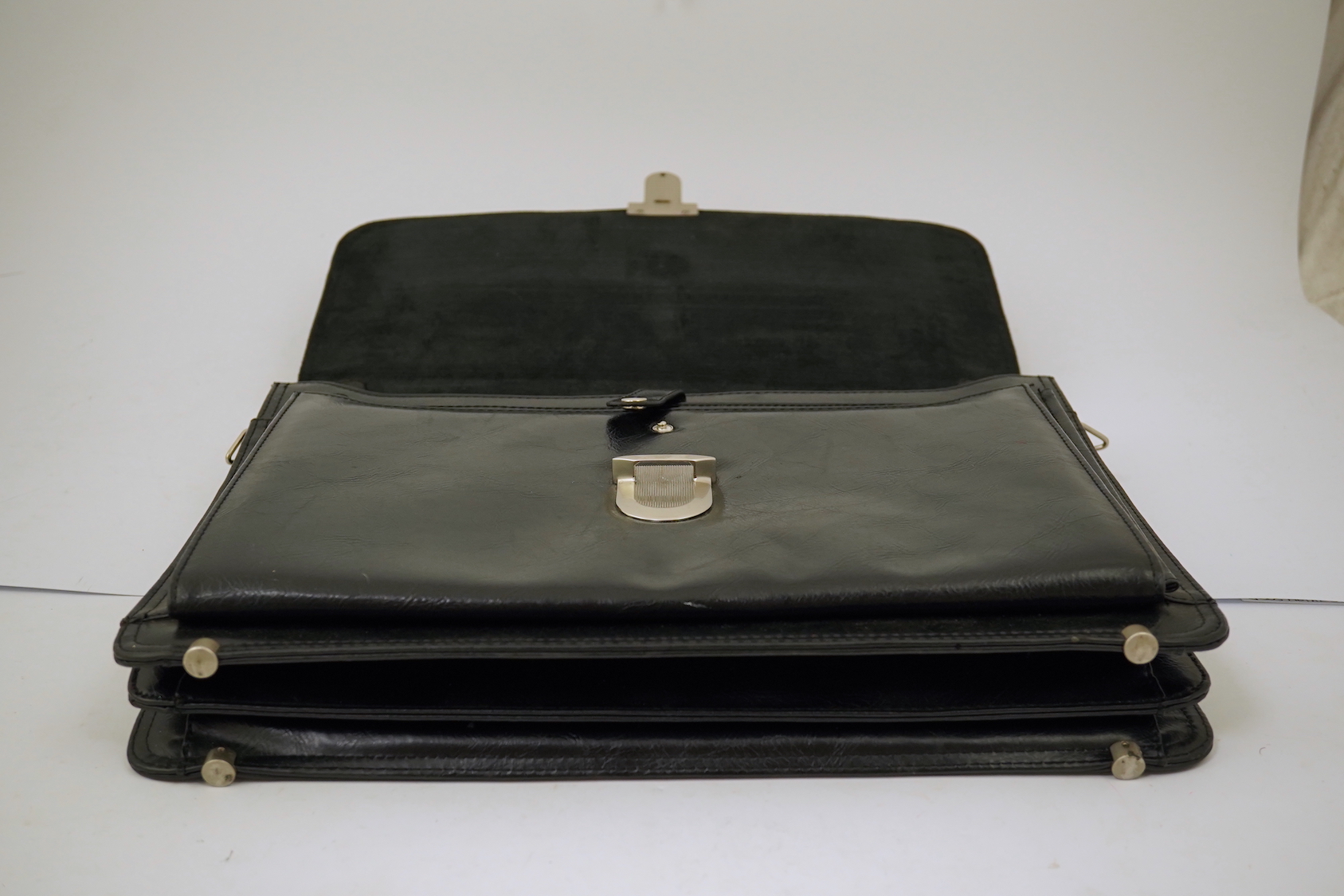 A Prada vintage black leather briefcase